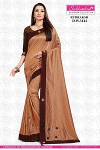 Vichitra Silk Two Tone Bordered Saree