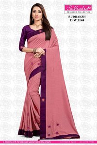 Vichitra Silk Two Tone Bordered Saree