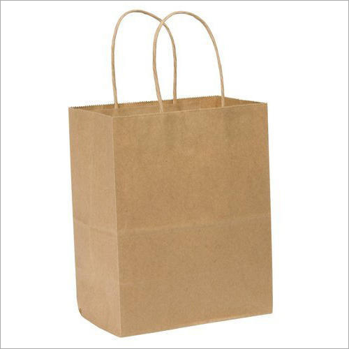 Gift Paper Carry Bag - Kraft Paper, Customized Size, Brown Color | Biodegradable, Disposable, Recyclable, Durable Quality