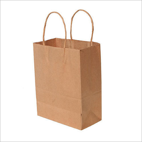 Plain Paper Shopping Bag - Kraft Paper, Customized Size | Brown, Biodegradable, Disposable, Recyclable, Durable Design
