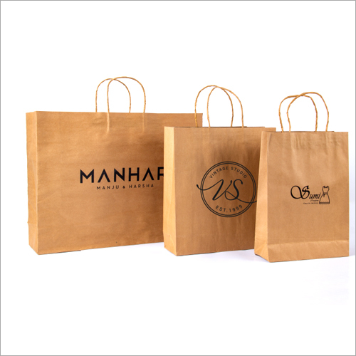 Brown Printed Shopping Paper Bag