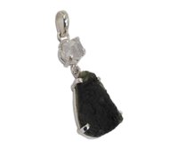 Crystal & Moldavite Stone 925 Silver Pendant