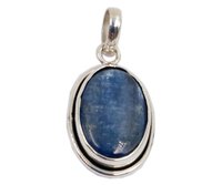Round Glitzy Blue Apatite Stone 925 Silver Pendant