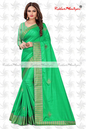 Sana Silk Stone Work Heavy Bordered Saree With Jacquard Blouse