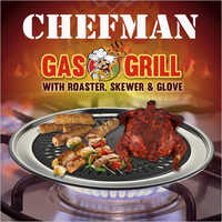 Chefman Gas Grill - Aluminum & Stainless Steel, 25cm Non-stick Grill Plate With 32.3cm Drip Tray | Indoor Smokeless Barbeque, Includes Roaster, 4 Skewers, Ideal For Chicken, Vegetables & More
