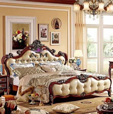antique style wooden bed