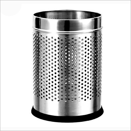 Dustbin ss - Stainless Steel, 10-20 Liters, Silver | Odor Control, Rubber Base, Perforated, Stylish, Durable