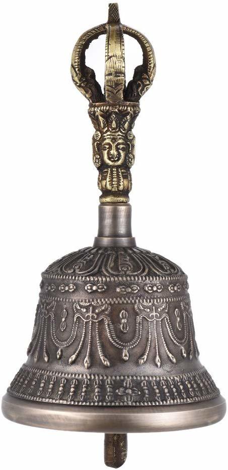 Tibetan Meditation Singing Bell with Dorje Vajra Bronze Temple Buddhism Buddhist Practice Instrument