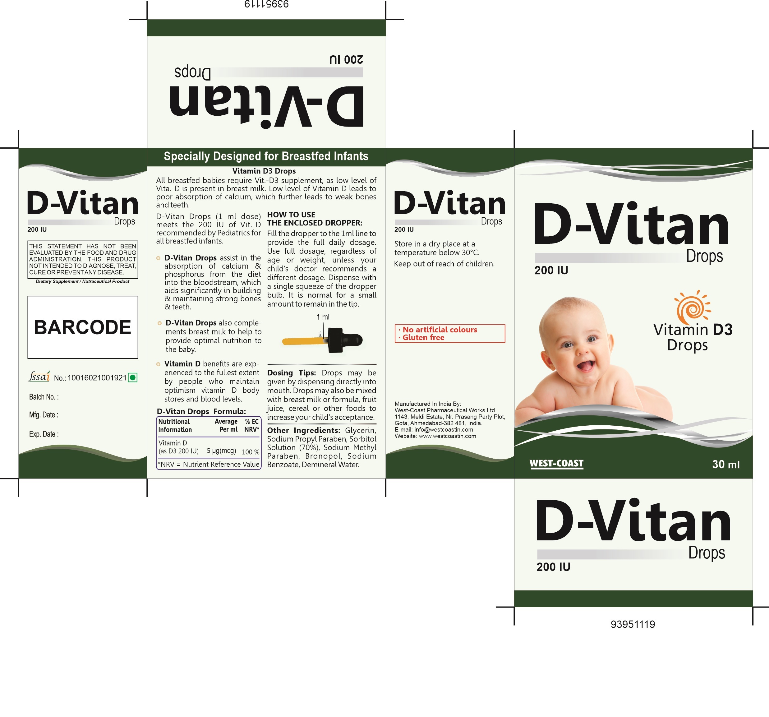 VITAMIN D3 DROPS 200 IU VITAMIN D3 DROPS 200 IU Exporter, Manufacturer, Distributor, Supplier