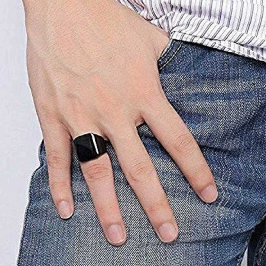 Artificial Matt Black Colour Finger Ring