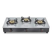 Prestige Jade Gas stove (GTJ 03 with Powder coated body, Glass top, 3 brass burner)