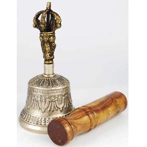 Bronze Tibetan Hand Bell and Puja Stick- New