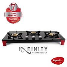 Pigeon by Stovekraft Infinity 3 Burner LPG Stove, Black