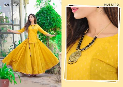 Mustard Nx Brand Kurtis With Palzzo