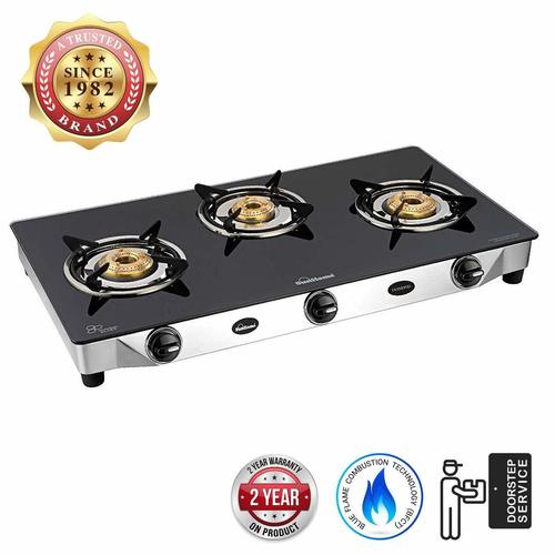 Sunflame Diamond Glass Top 3 Burner Gas Stove