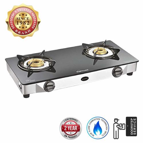 Sunflame Diamond Glass Top 2 Burner Gas Stove