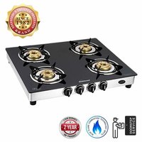 Sunflame Diamond Glass Top 4 Burner Gas Stove
