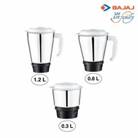 Bajaj Rex 500-Watt Mixer Grinder with 3 Jars (White)
