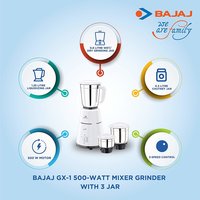 Bajaj GX-1 500-Watt Mixer Grinder with 3 Jar