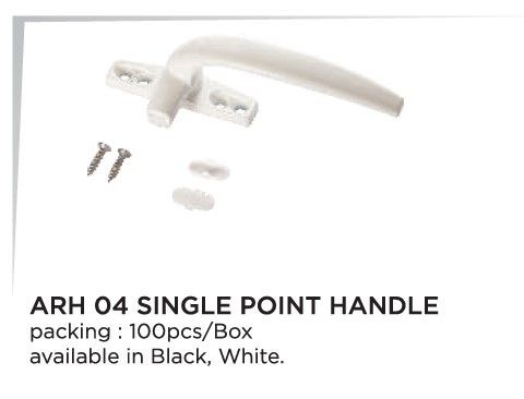 SINGLE POINT HANDLE - Aluminum, Normal Size, Available in Black and White | Ideal for Windows, 100 Pieces per Box