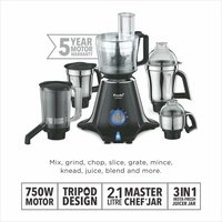 Preethi Zodiac MG 218 750-Watt Mixer Grinder with 5 Jars (Black/Light Grey)