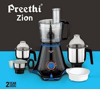 Preethi Zion MG-227 750-Watt Mixer Grinder with 4 Jars (Black)