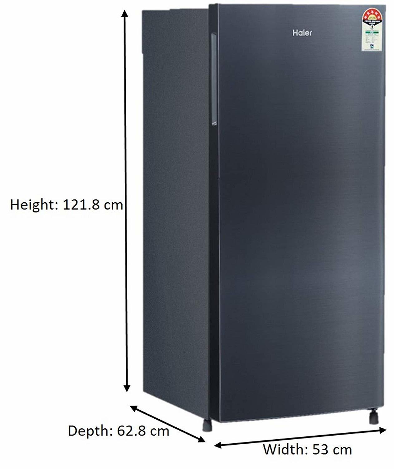 Haier 195 L 5 Star ( 2019 ) Direct Cool Single Door Refrigerator (HRD-1955CSS-E, Shiny Steel)
