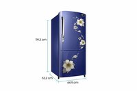 Samsung 192 L 3 Star ( 2019 ) Inverter Direct Cool Single Door Refrigerator (RR20M172ZU2/HL/RR20M272ZU2/NL, Star ( 2019 ) flower blue)