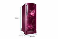Samsung 192 L 4 Star Inverter Direct-Cool Single Door Refrigerator (RR20T182XR8/HL, Saffron Red)