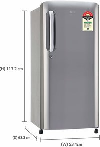 LG 190 L 5 Star ( 2019 ) Direct Cool Single Door Refrigerator(GL-B201APZY, Shiny Steel, Inverter Compressor)