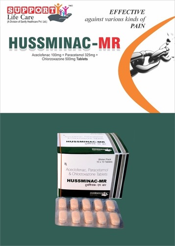 Aceclofenac 100mg + Paracetamol 325mg + Chlorzoxazone 500mg