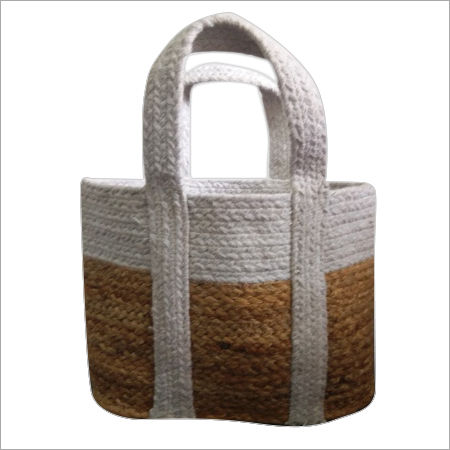 Available In Different Colour Designer Braided  Cotton / Jute Hand Bag