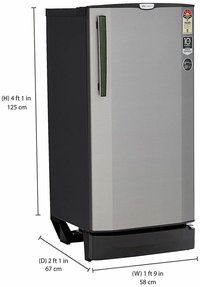 Godrej 190 L 5 Star ( 2019 ) Inverter Direct-Cool Single-Door Refrigerator (RD EPRO 205 TAI 5.2 SNY STL, Shiny Steel)