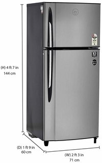 Godrej 236 L 2 Star (2019) Frost-Free Double-Door Refrigerator (R F GF 2362 PTH SLK STL, Sleek Steel)