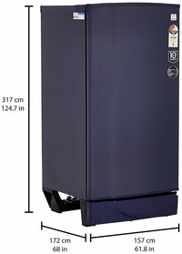Godrej 190 L 3 Star ( 2019 ) Direct-Cool Single-Door Refrigerator (RD 1903 EW 3.2, Royal Blue)