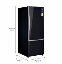 Hitachi 466 L 3 Star ( 2019 ) Rating Frost Free Standard Double Door Refrigerator (R-B500PND6 - GBK, Glass Black, Inverter Compressor)