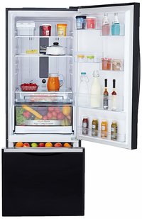Hitachi 466 L 3 Star ( 2019 ) Rating Frost Free Standard Double Door Refrigerator (R-B500PND6 - GBK, Glass Black, Inverter Compressor)