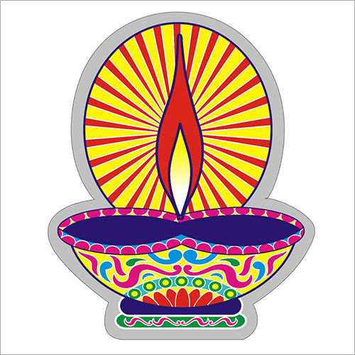 Available In Different Color Paper Diya Sticker