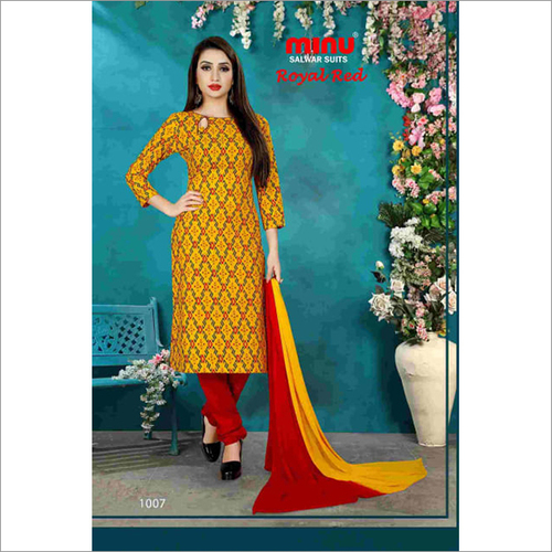 Yellow Minu Cotton Printed Salwar Suit By NATIONAL PRINTING WORKS