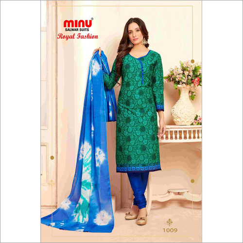 Green Minu Cotton Printed Salwar Suit