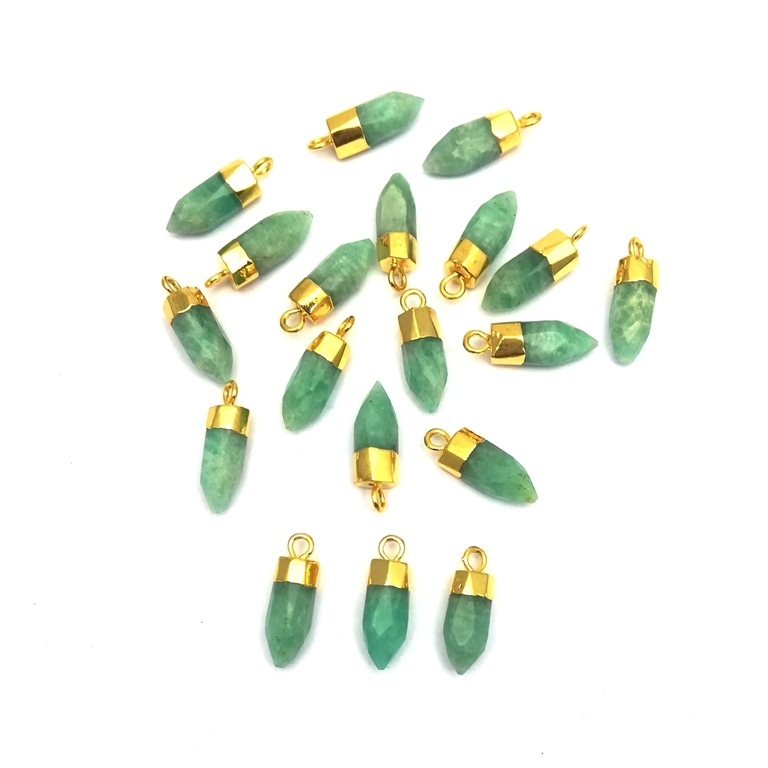 Amazonite Little Spike Gold Cap Gemstone Pendant