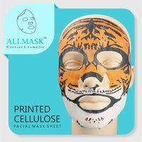 Viscose/Cellulose Tiger Printed Facial Mask Sheet - 100% Original - ODM/OEM Customization Available