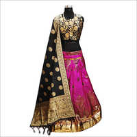 Banarasi Brocade Lehenga Choli - Embroidered Elegance In Diverse Colors | All-season Ethnic Wear, Short Sleeves, Dry Clean Only, Ideal For Ceremonies And Weddings