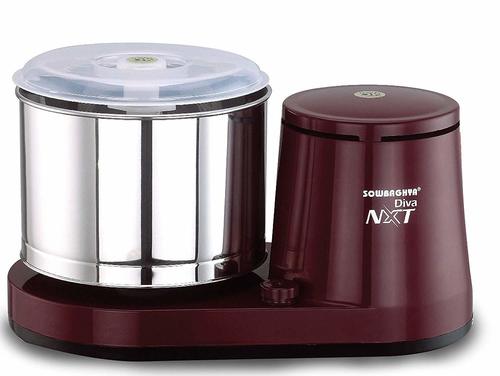 Sowbaghya 2Ltr Diva NXT Wet Grinder(Maroon) with Attachments