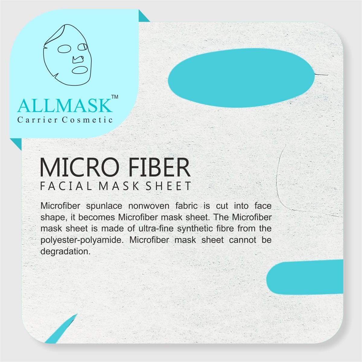 Micro Fiber Facial Mask Sheet - 100% Original - ODM/OEM Customization Available