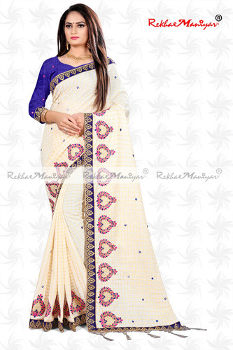 Sana Silk Embroidery Mirror Work Designer Saree