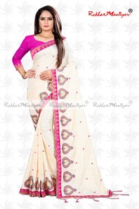 Sana Silk Embroidery Mirror Work Designer Saree
