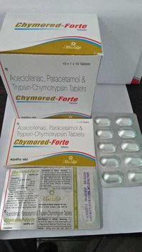 Aceclofenac, Paracetamol & tabuletas do Trypsin-Chymotrypsin