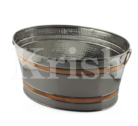 As Per Requirement Beer Tub - Hammered With Copper Strips
