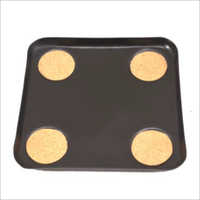 Brown-black Iron And Cork Square Tray